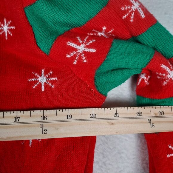 TStars Women’s Santa Claws Ugly Christmas Sweater Size Large Red Green Cat - Picture 7 of 9